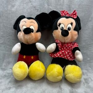 Vintage Disneyland Walt‎ Disney World Mickey Mouse & Minnie Mouse Plush Set